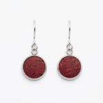 wine red dangle drop earrings