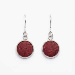 wine red dangle drop earrings