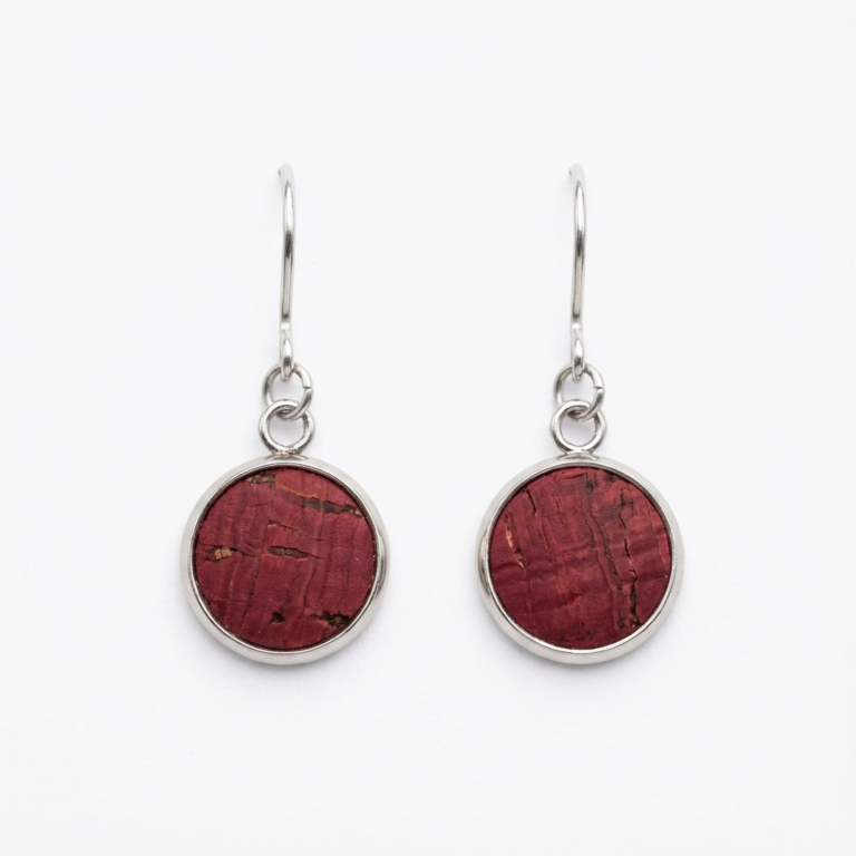 wine red dangle drop earrings
