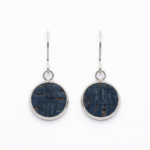 dark Blue circle dangle cork earrings