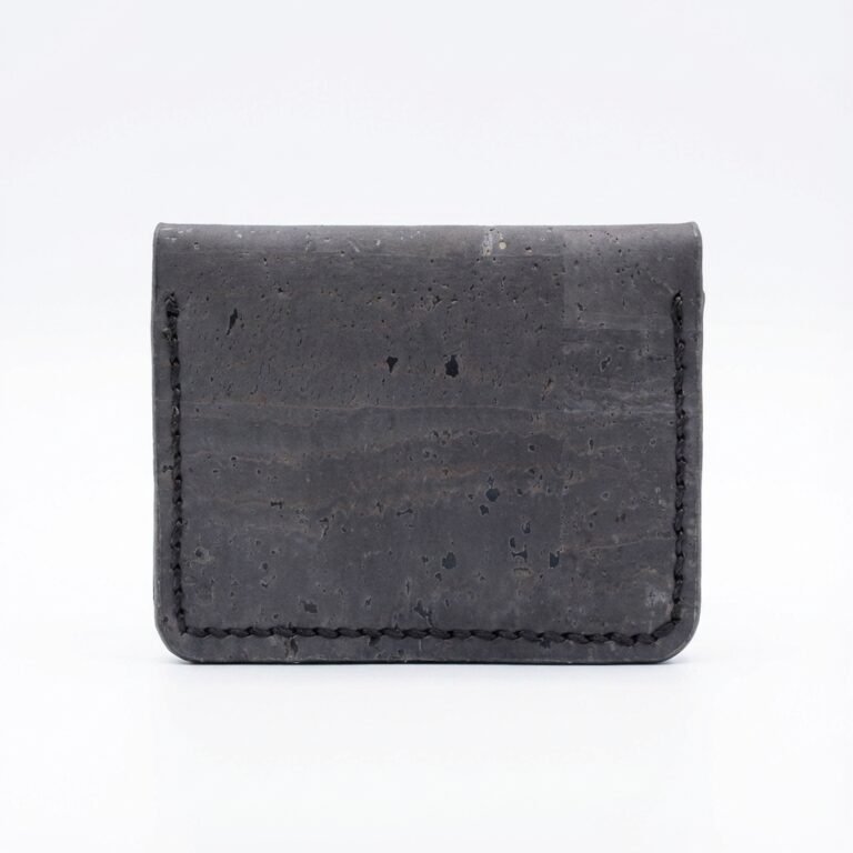 Grey cork cardholder outside