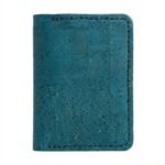 teal cork cardholder wallet outside